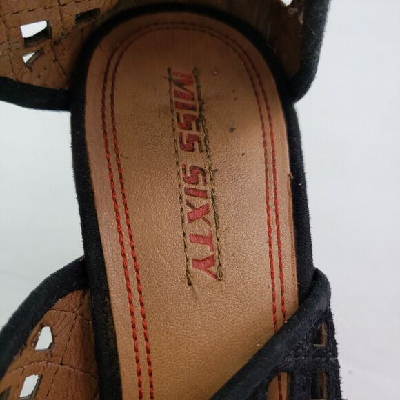 Miss Sixty Tiana Womens Size 8 Black Peep Toe Sexy 4.5 In Heel Shoes - Picture 9 of 11